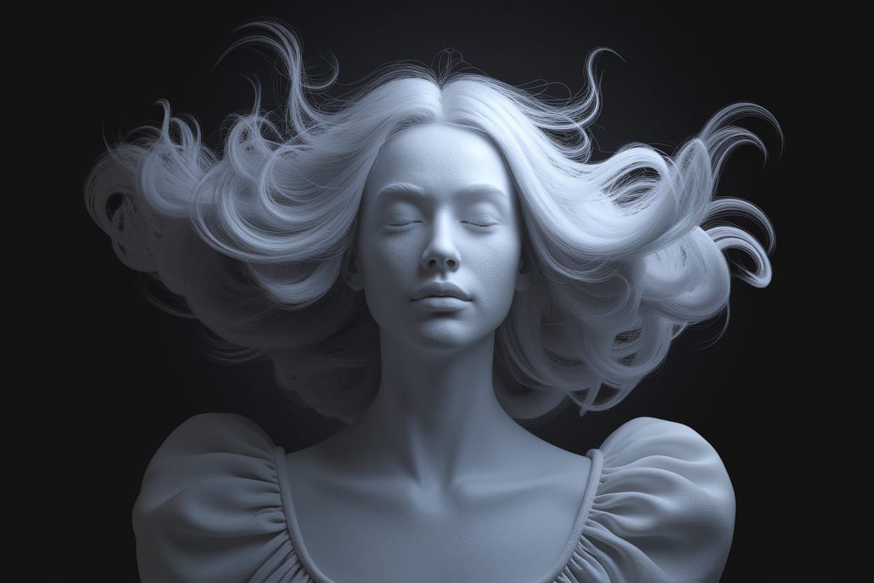 Woman in Ethereal Whispers of White