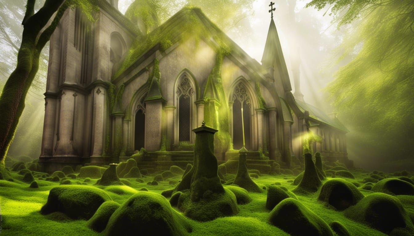 Lush Gothic Church in Mystic Rainforest