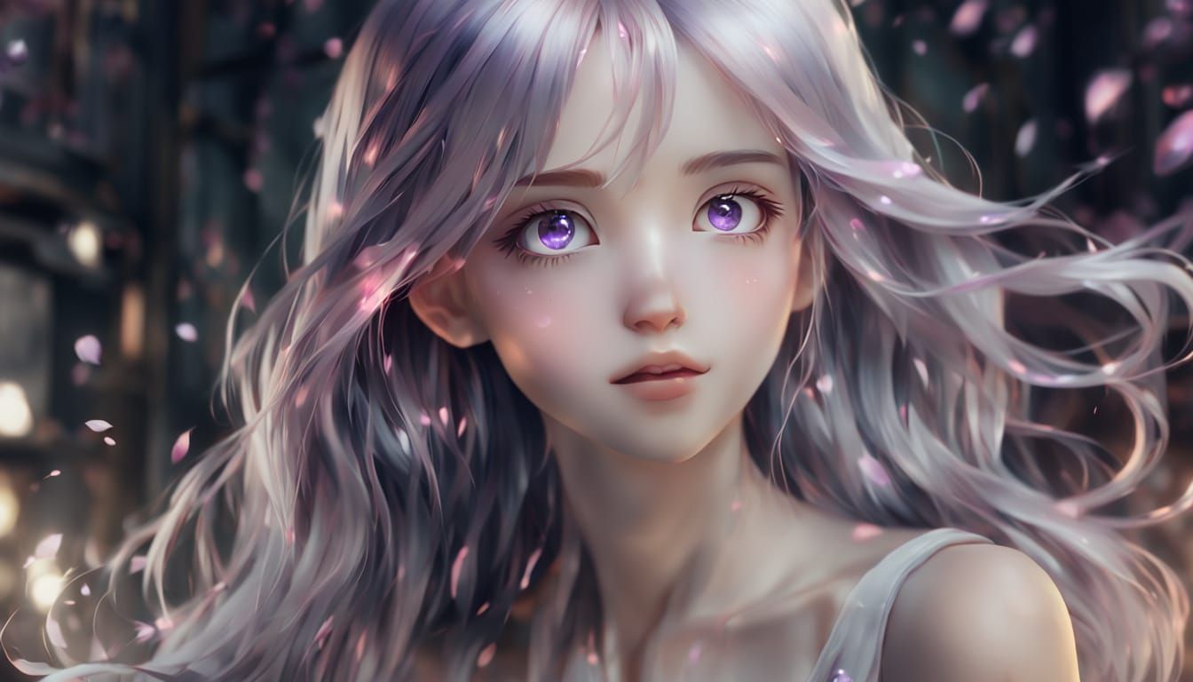 Ethereal Anime Goddess in Pastel Hues