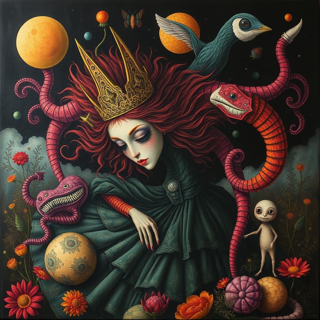 Alice in Wonderland Surrealist Painting