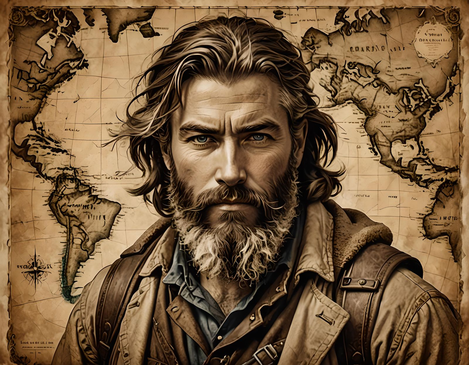 Rugged explorer portrait.