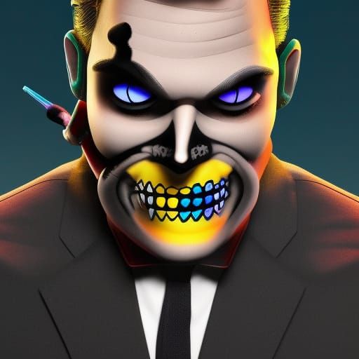PewDiePie as Two-Face: 3D Digital Art