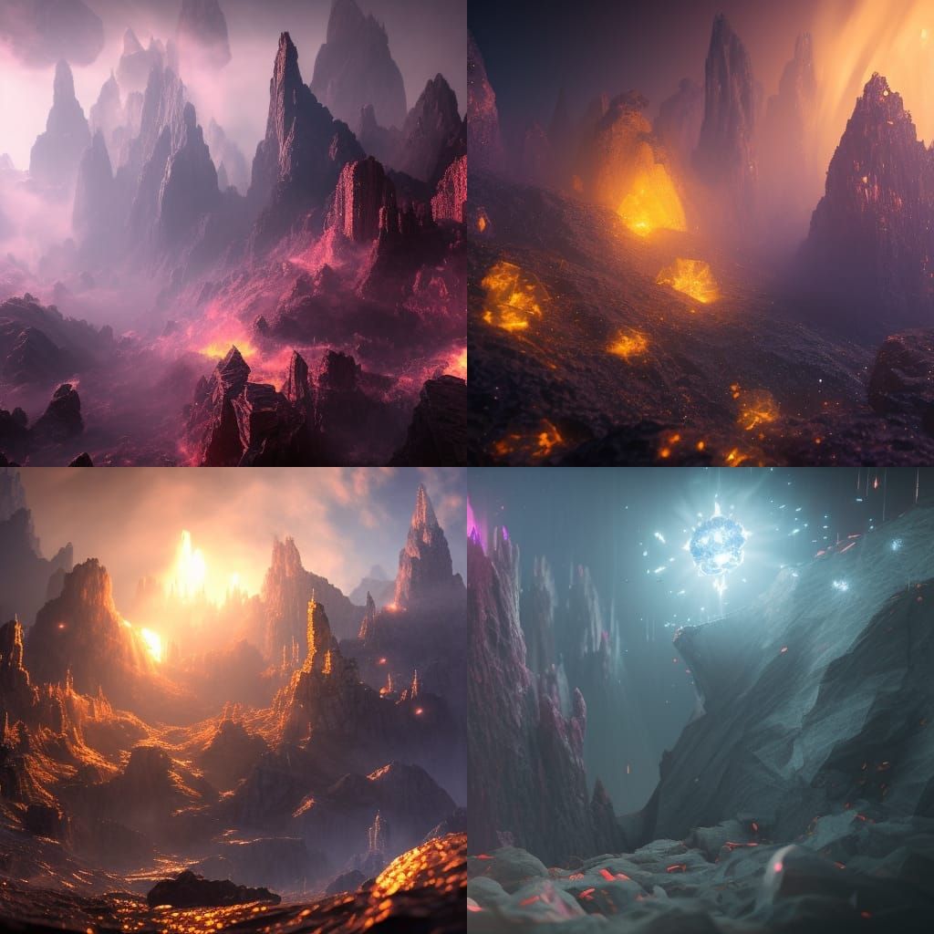 Alien Terrain with Prismatic Springs