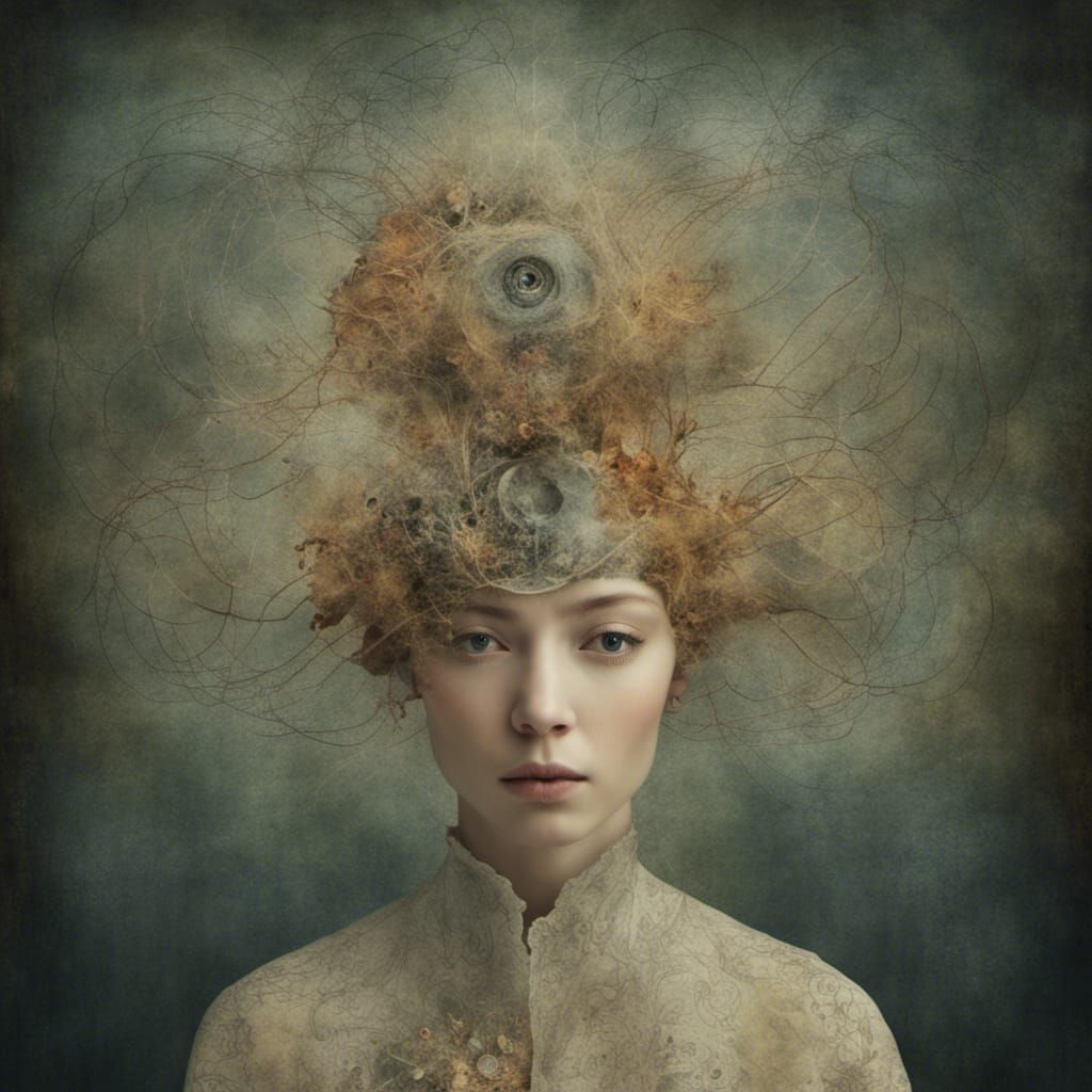 Complex Surrealist Conception of Self Love Portrait