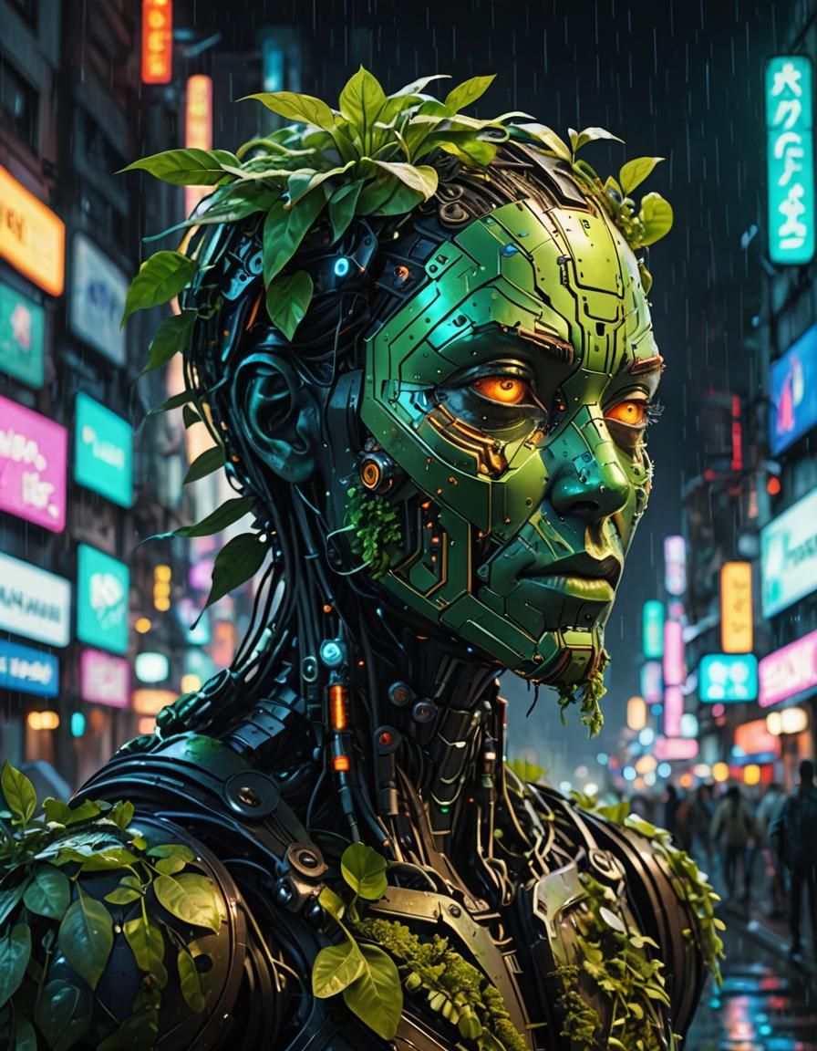 Biopunk Mutant in Neon City: Hyperrealistic Splash Art