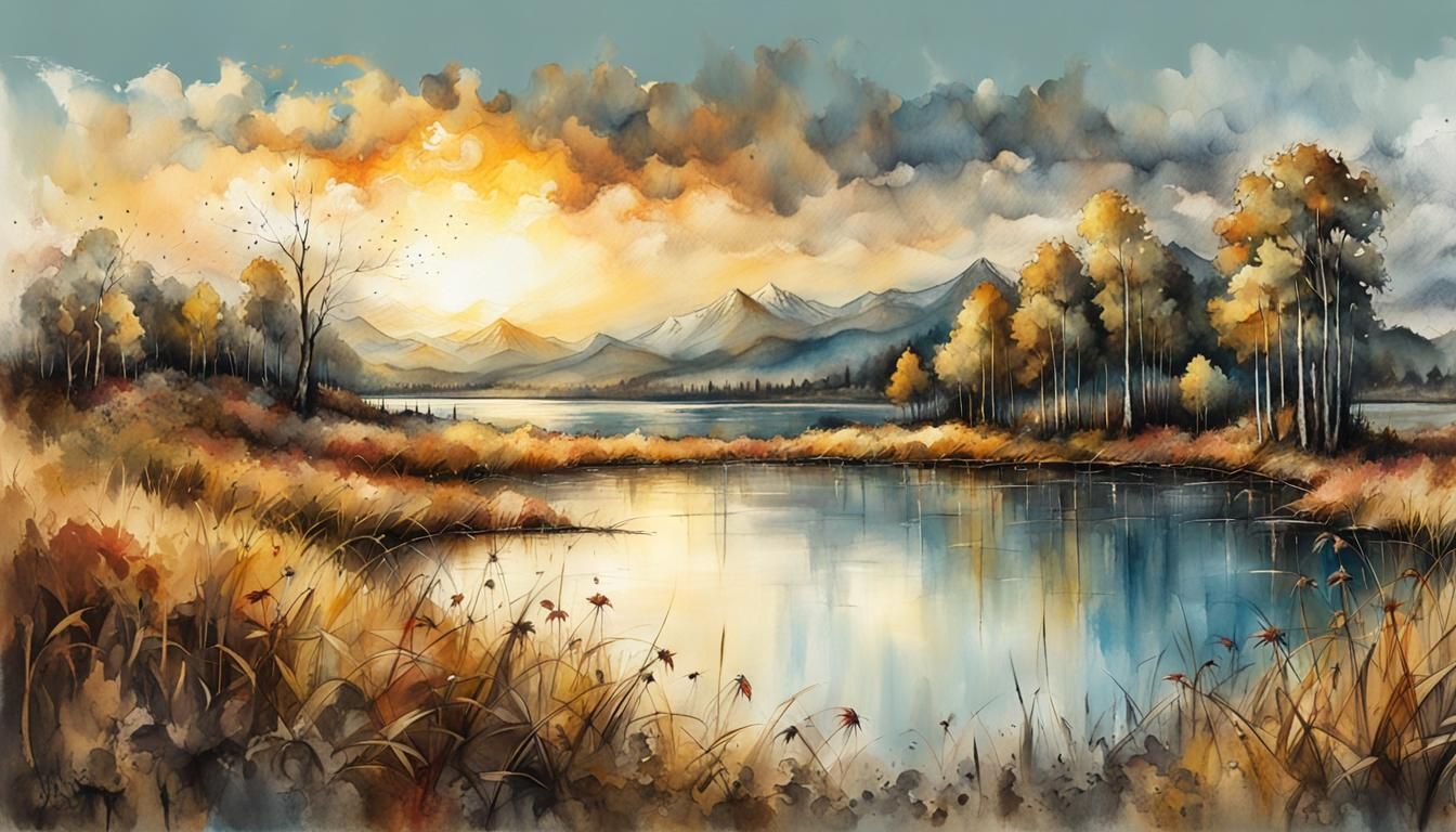 Poipond at Golden Hour in Honeypunk Style