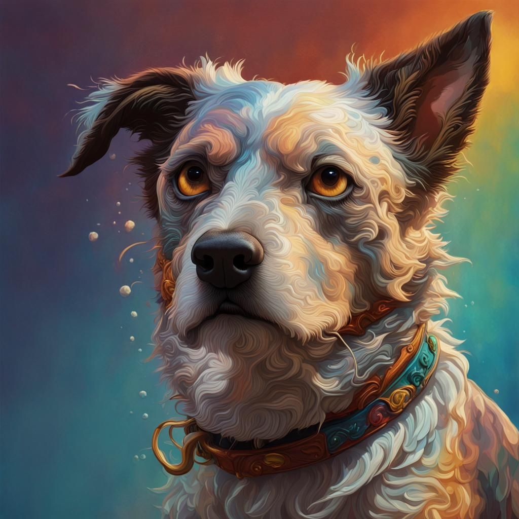 Hyperrealistic Splash Art of Cicero the Dog