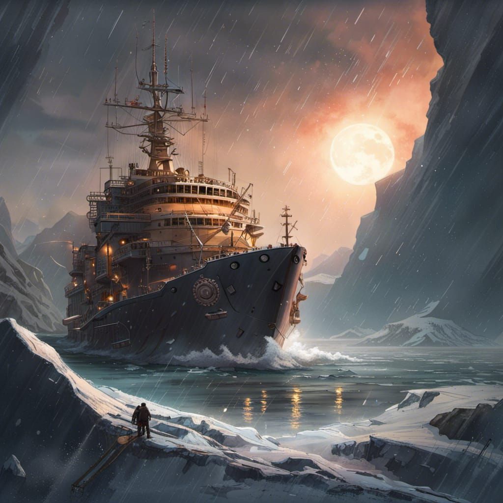 Antartic Ice Cutter in Treacherous Ice Field #2