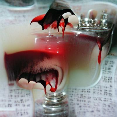 Vampire Sipping Blood in the Dark