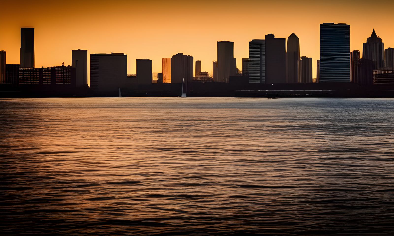 Stunning Cityscape Sunset Reflection Photography