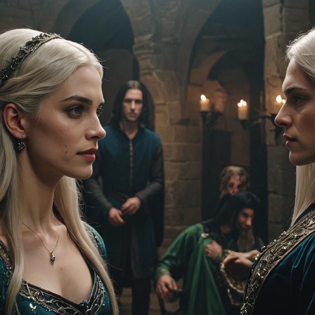 Eerie Medieval Castle Scene in Tim Burton Style