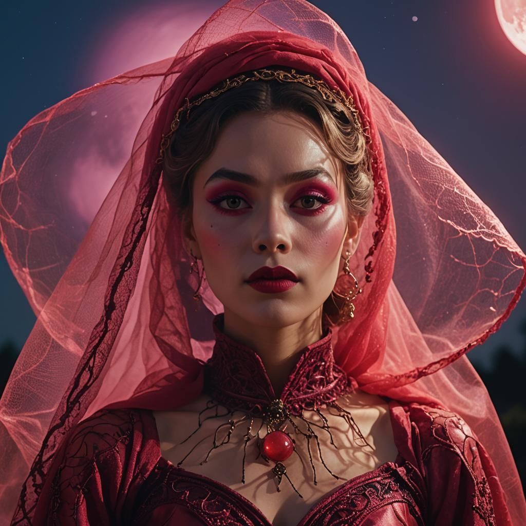 Surreal Portrait with Glowing Orb in Cinematic Style