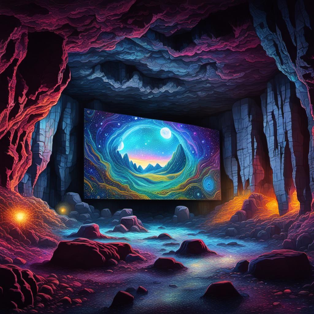Cosmic Secret Hideout Cave Illustration