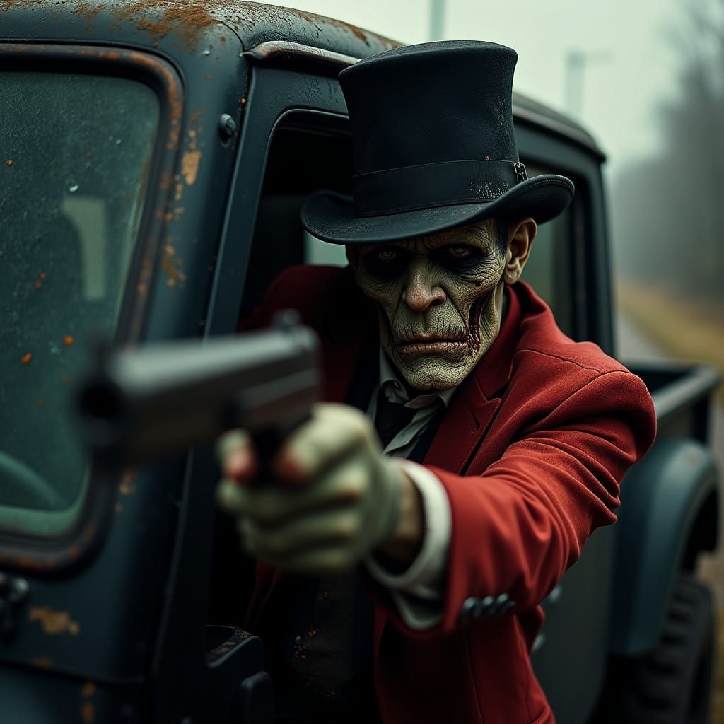 Grotesque Acid-Scarred Frankenstein Figure in Dark, Gritty T...