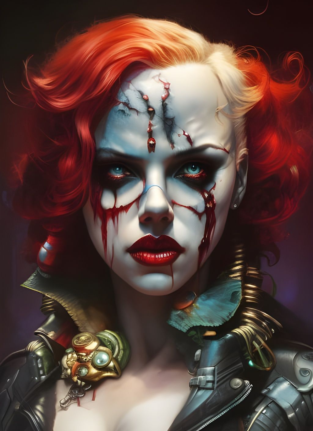 Zombie Harley Quinn Crayon Caricature