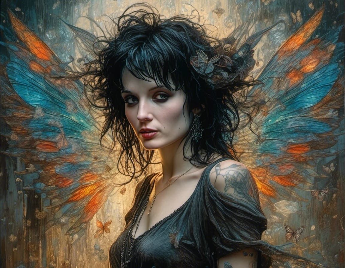 Fairy with Iridescent Wings in Ethereal Style