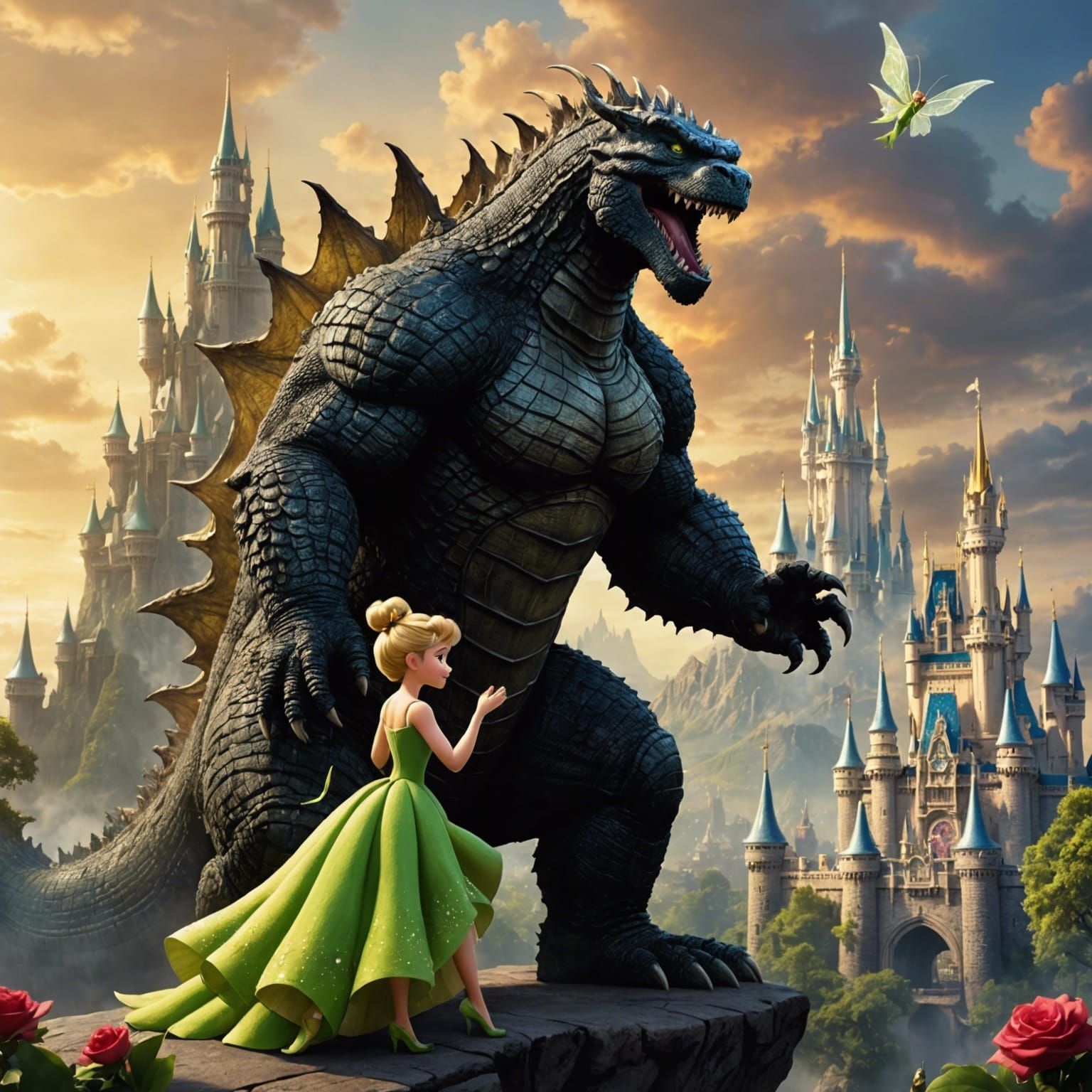 Godzilla and Tinkerbell: A Beauty and the Beast Parody
