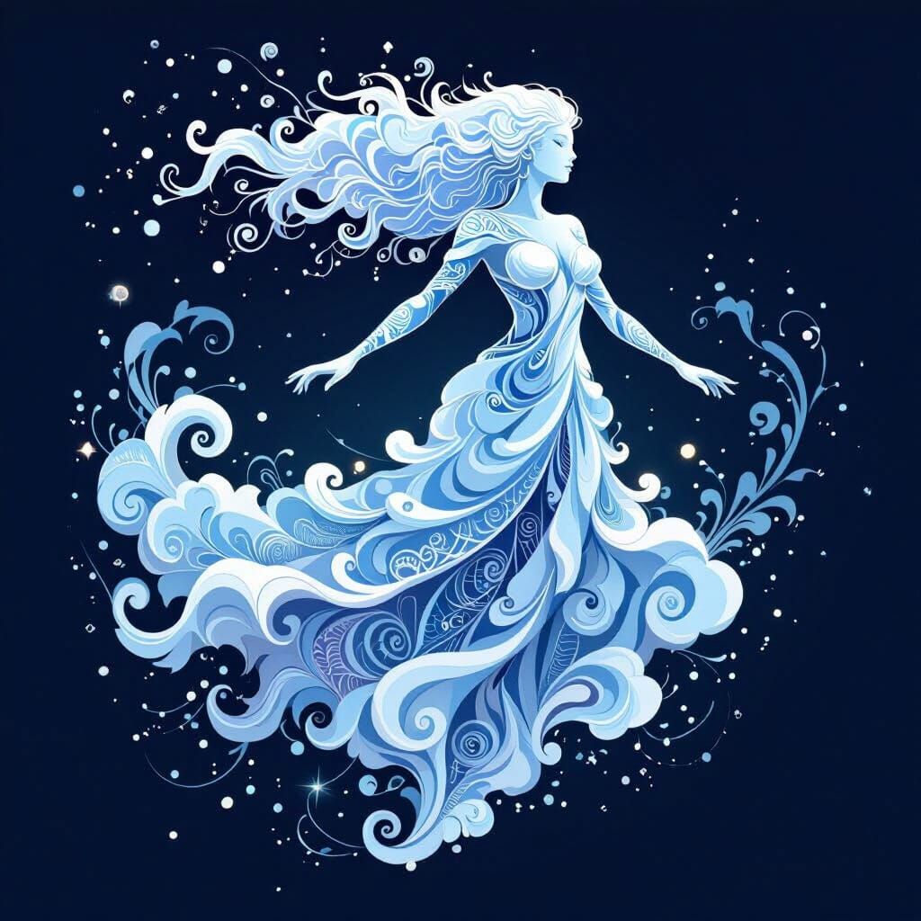 Cloud Elemental Woman in Marvel Comics Style