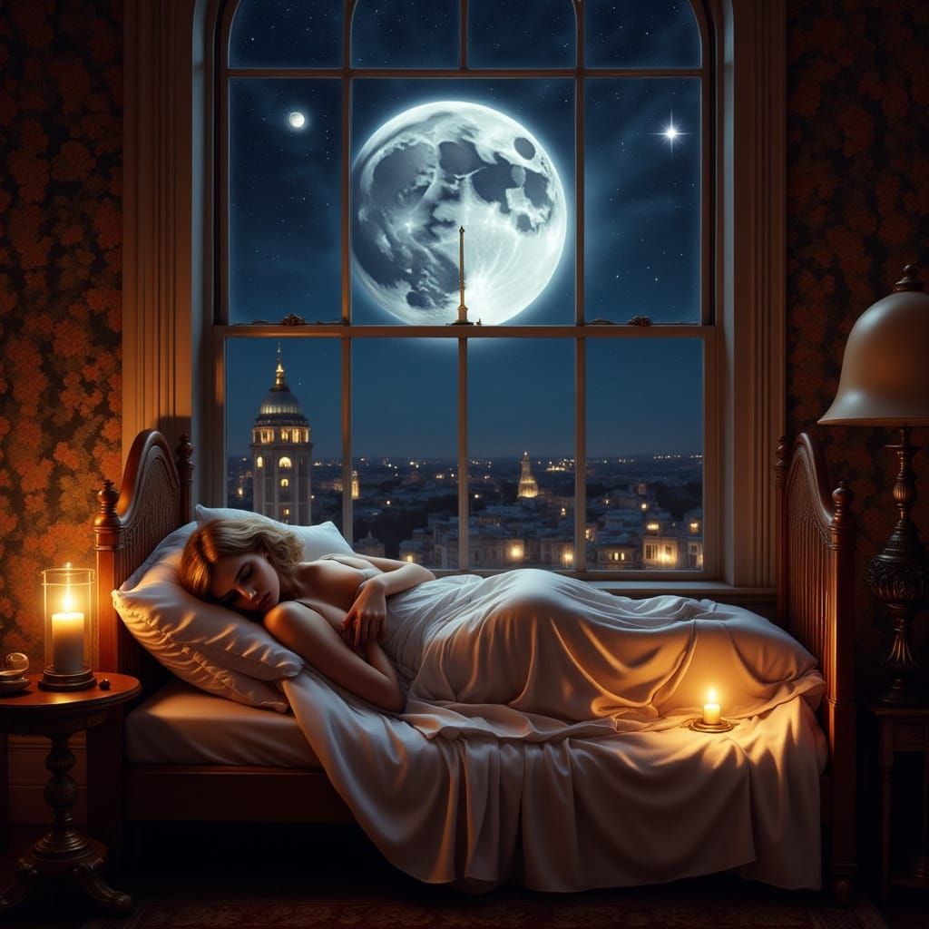 Cozy Celestial Slumber: A Watchful Guardian