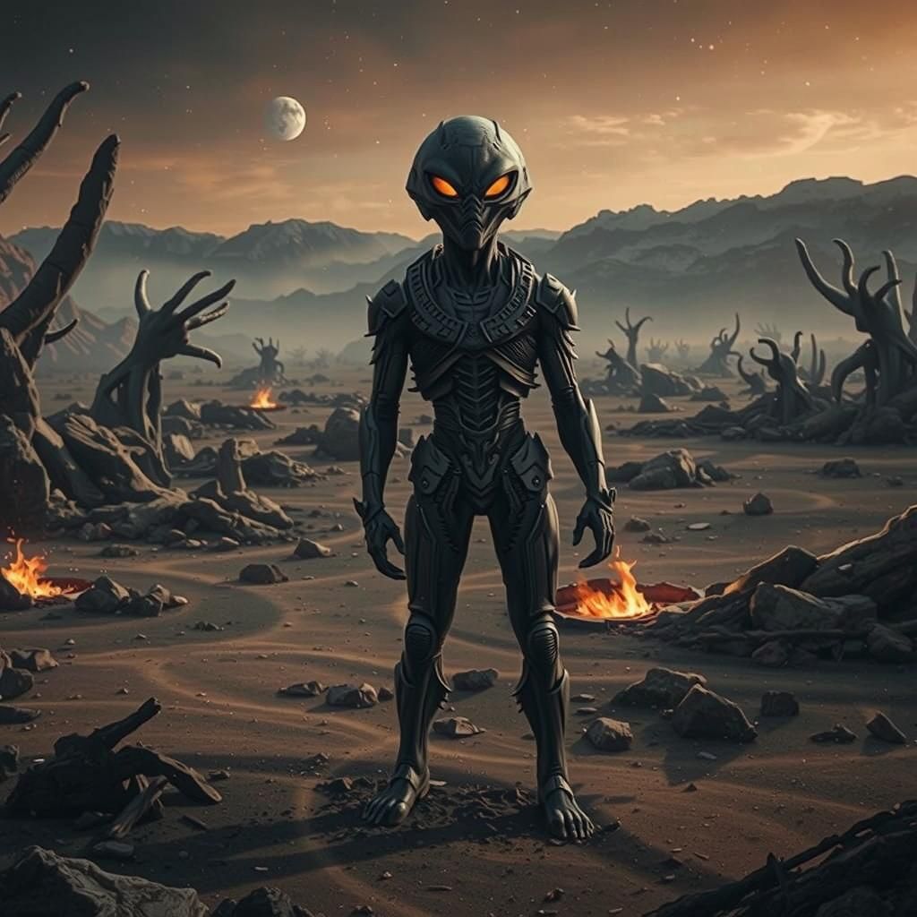 Ethereal Planet and Alien Dark Fantasy Book Cover