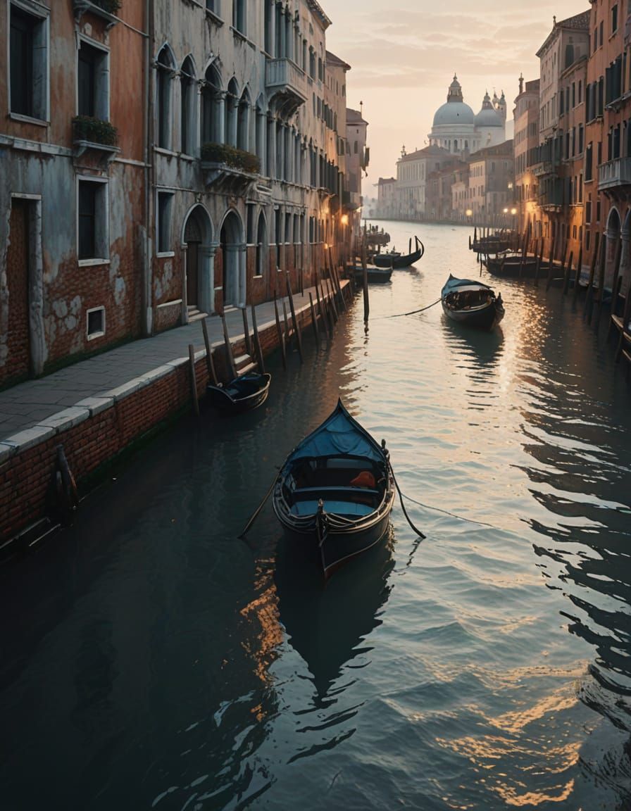 Venice by the Sea in Moody Expressionist Style