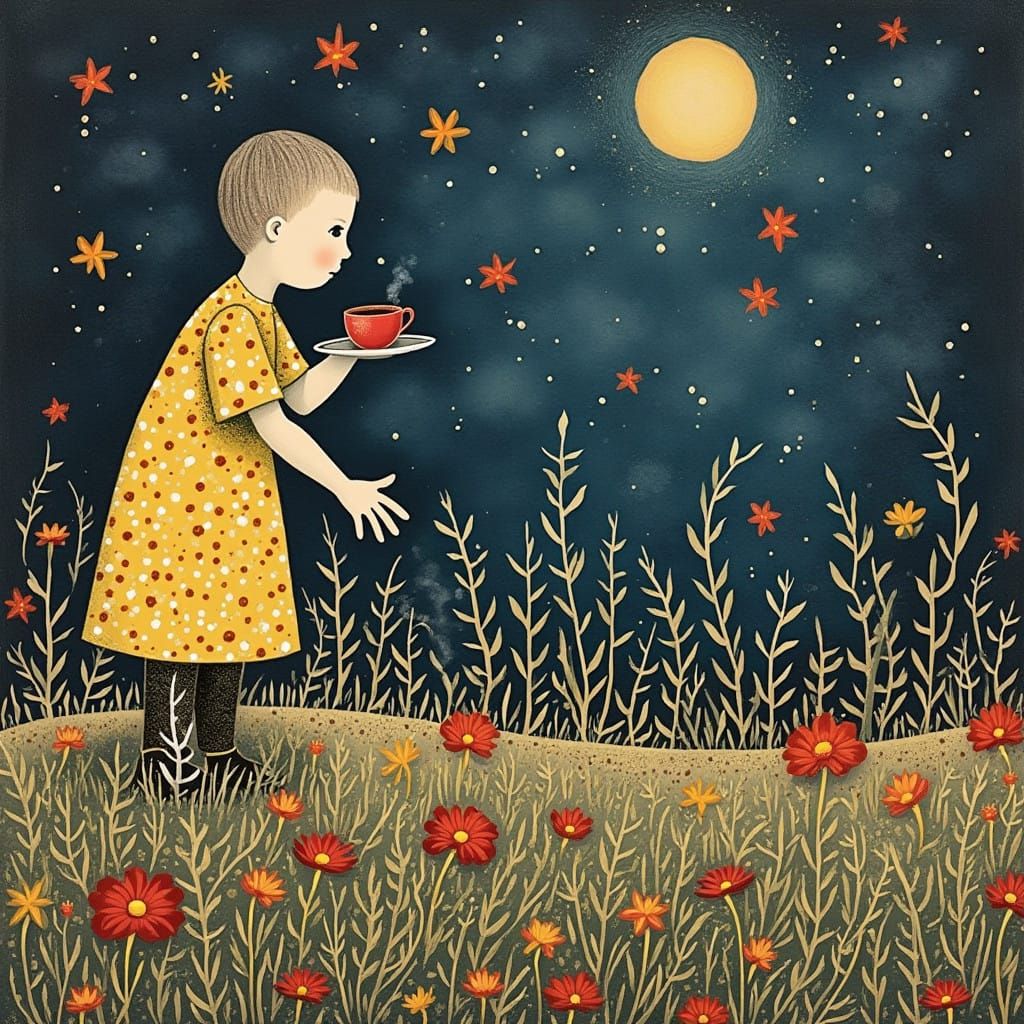 Maud Lewis-Inspired Grimdark Scene in Dark Fantasy Style