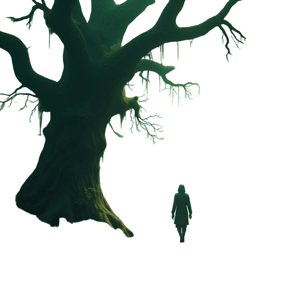 Mysterious Forest Scene in Detailed Matte Painting Style