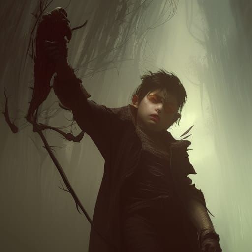 Vampire Boy in Dark Fantasy Style