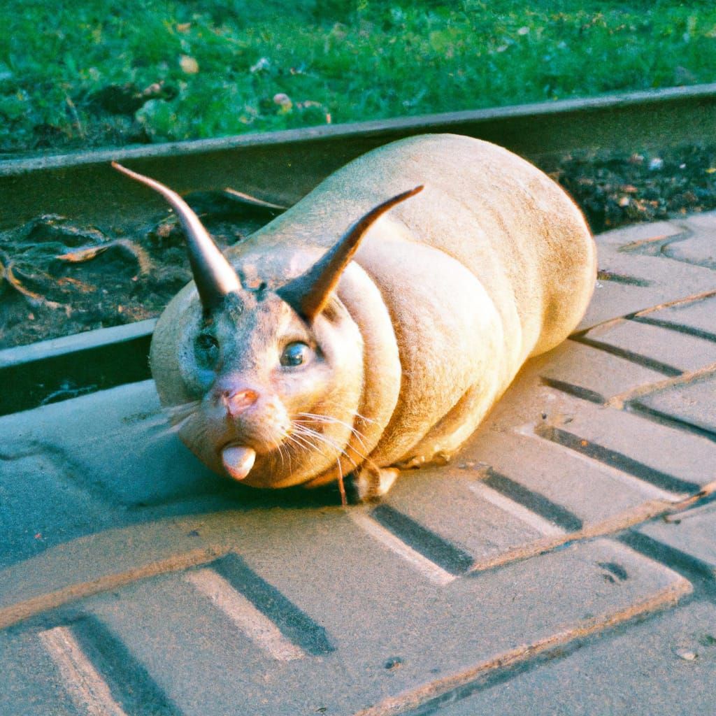 Rabbit Slug Cat Hybrid: Realistic 35mm Film