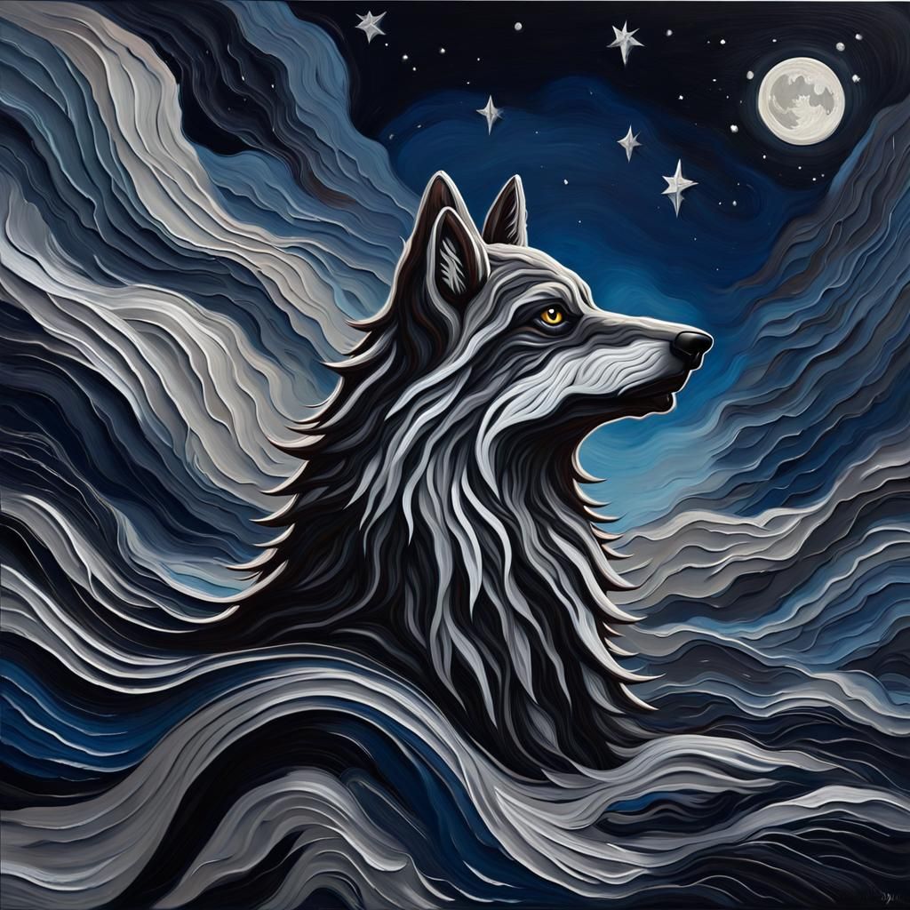 Wolf - Impasto painting style
