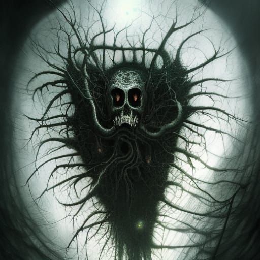 Eldritch Sci-Fi Horror Painting of Neo Mitosis