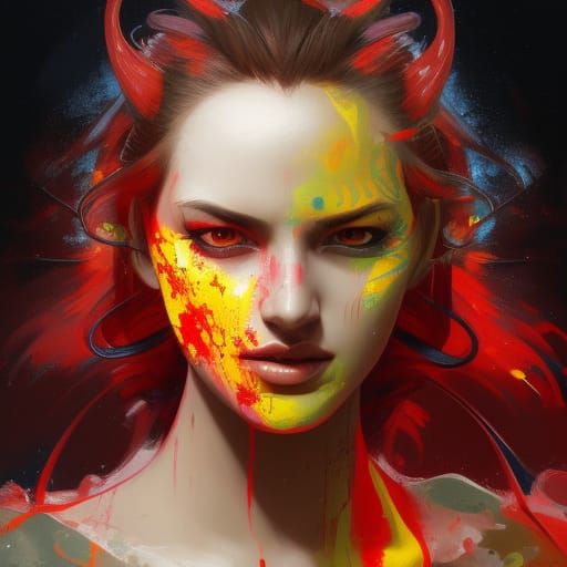 Ana de Armas as Tribal Witch, Detailed Art