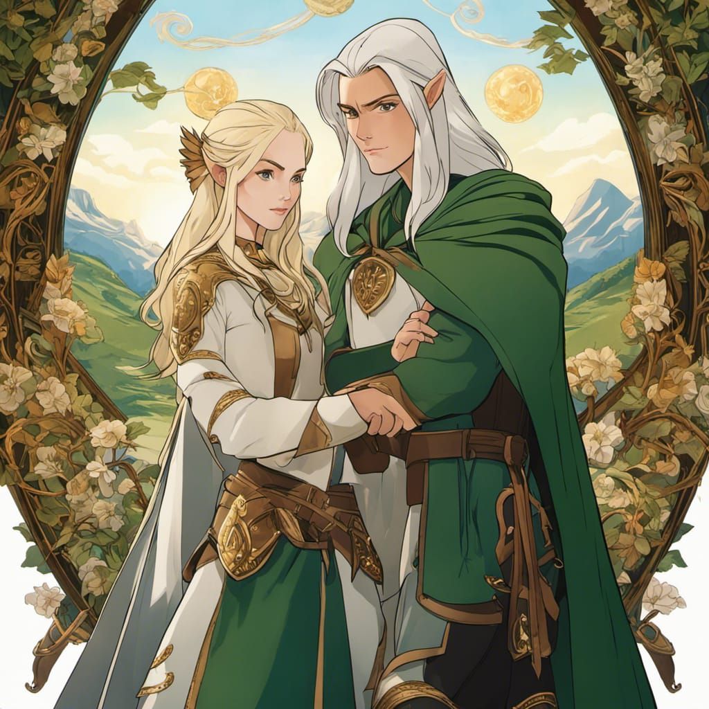 Legolas the Elf Archer in Cartoon Style