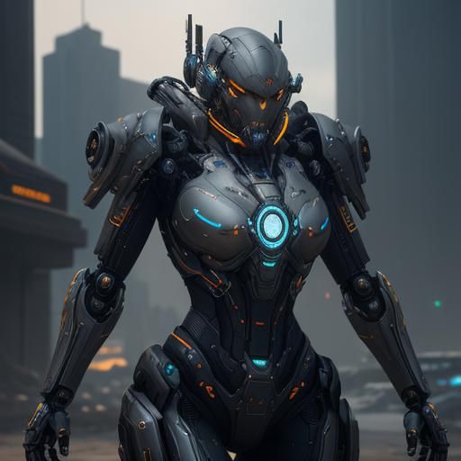Futuristic Woman with Intricate Mech Details