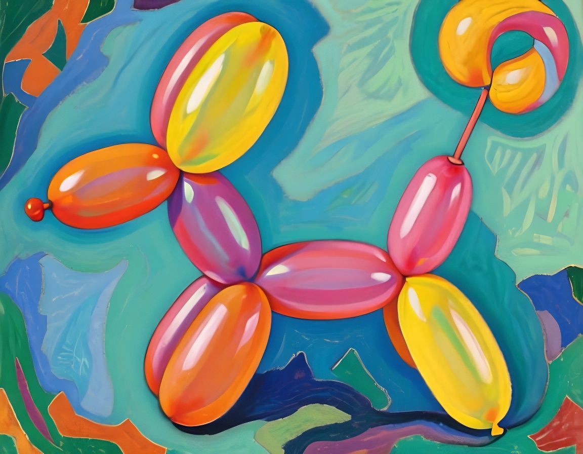Abstract Balloon Animal Inspired by Schiele