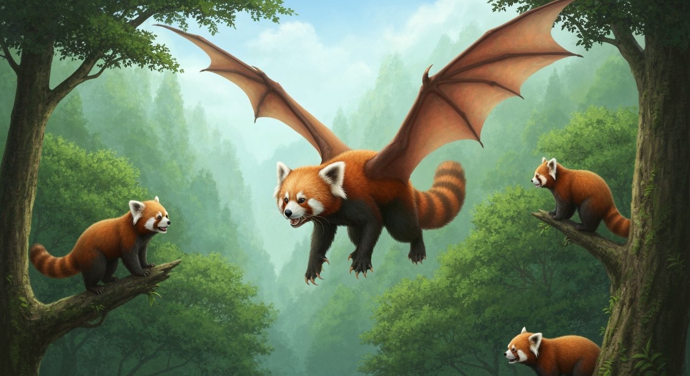 Red Panda Dragon Soars Over Chinese Valley