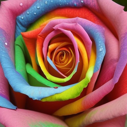 Vibrant Rainbow Rose Blossom