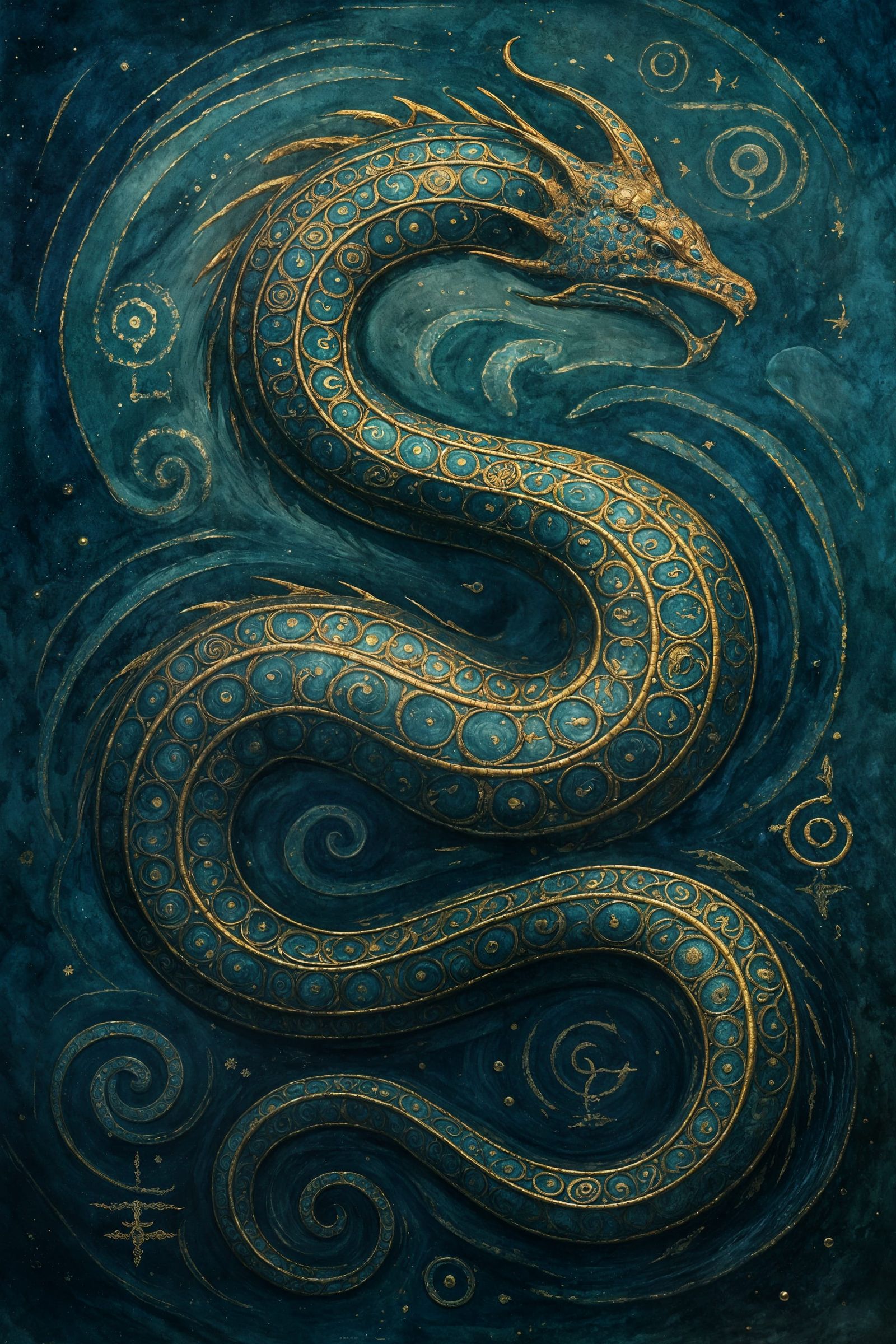 Mythic Leviathan in Etherglyph Style