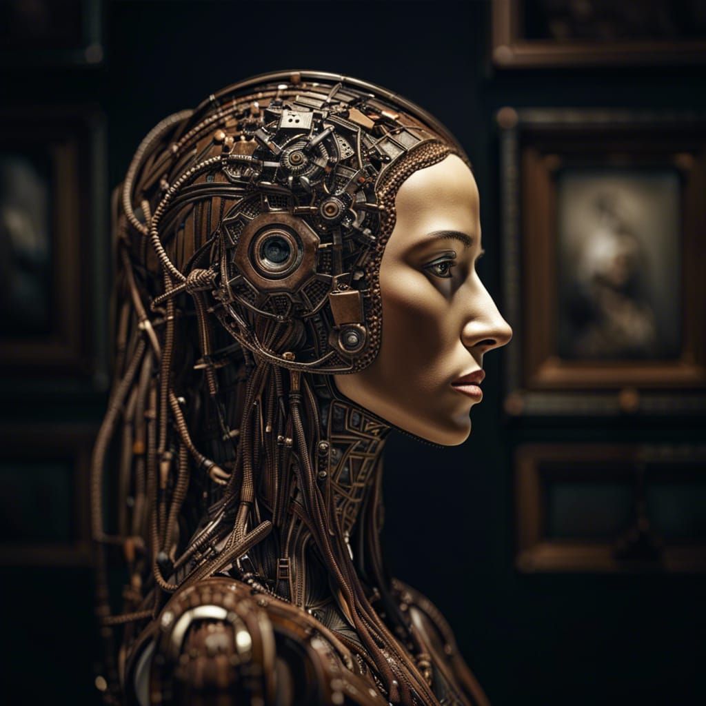 Female AI in Photostudio, Cyberpunk Style