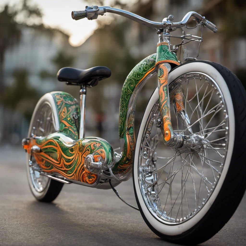 Custom Engraved Lowrider Bicycle in Chrome