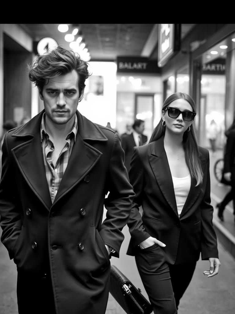 Candid Street Photo of Stylish Couple in City