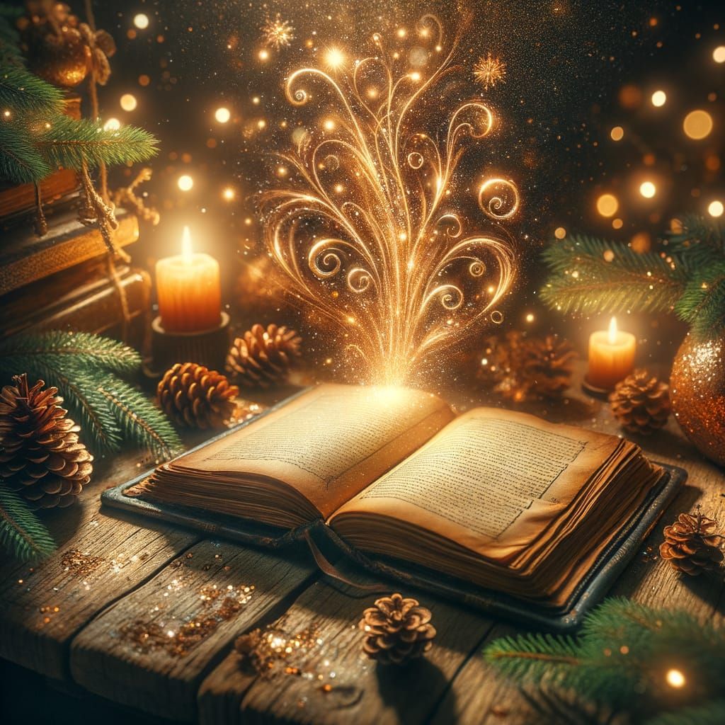 Enchanted Storybook Opens With Golden Light and Magic Partic...