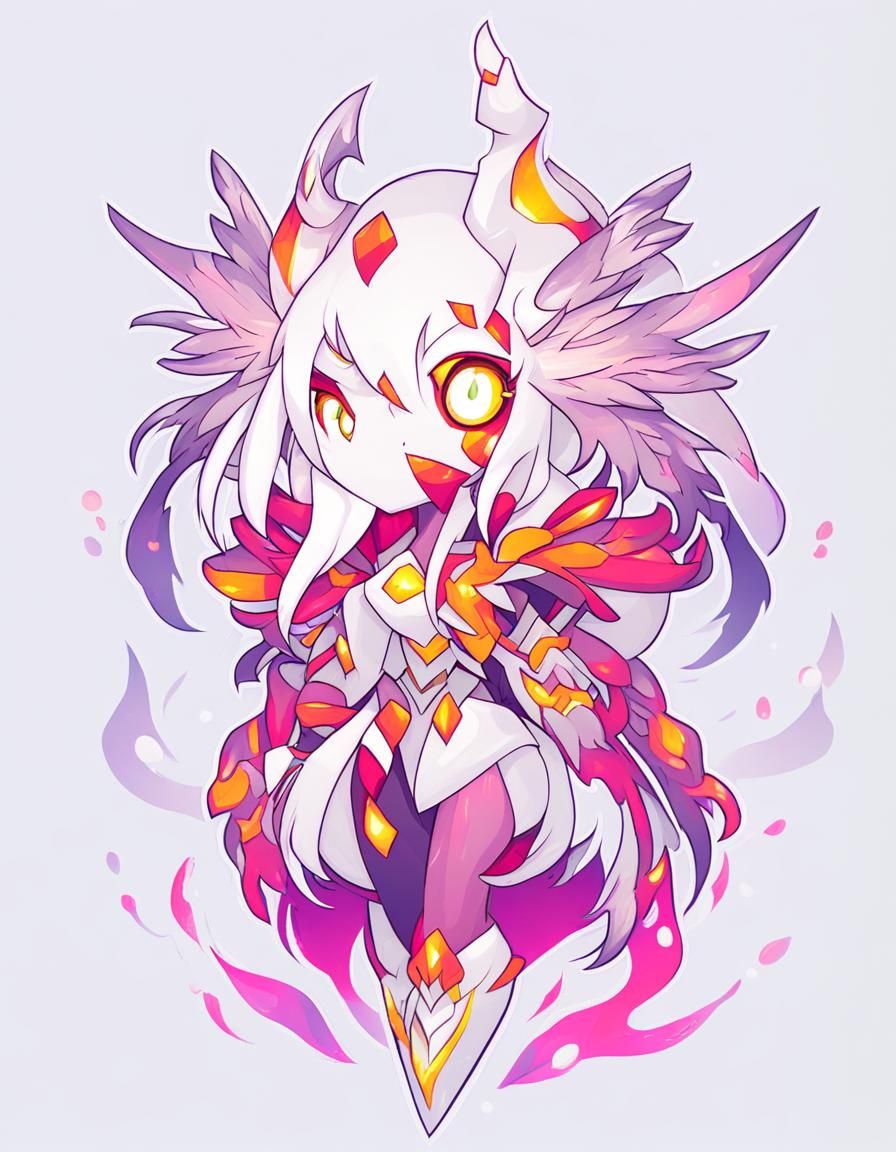 Attractive Monster Girl Character in Light Style