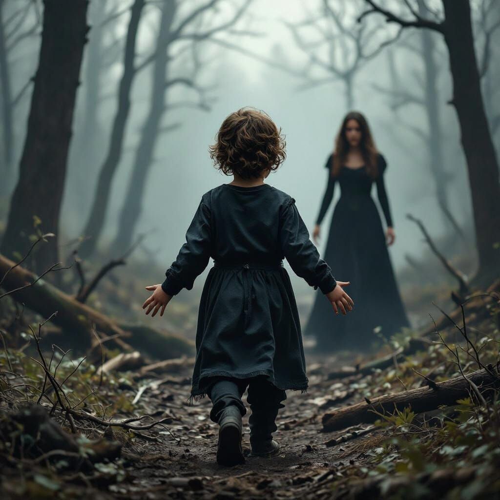 Child of Shadows Attacks in Devastated Forest