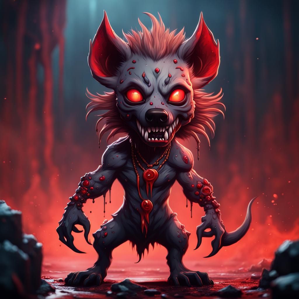 Demonic Eldritch Hyena in Detailed Fantasy Art