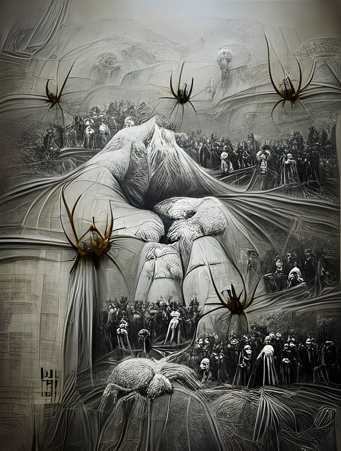 Giant Spider in Gustave Doré Style
