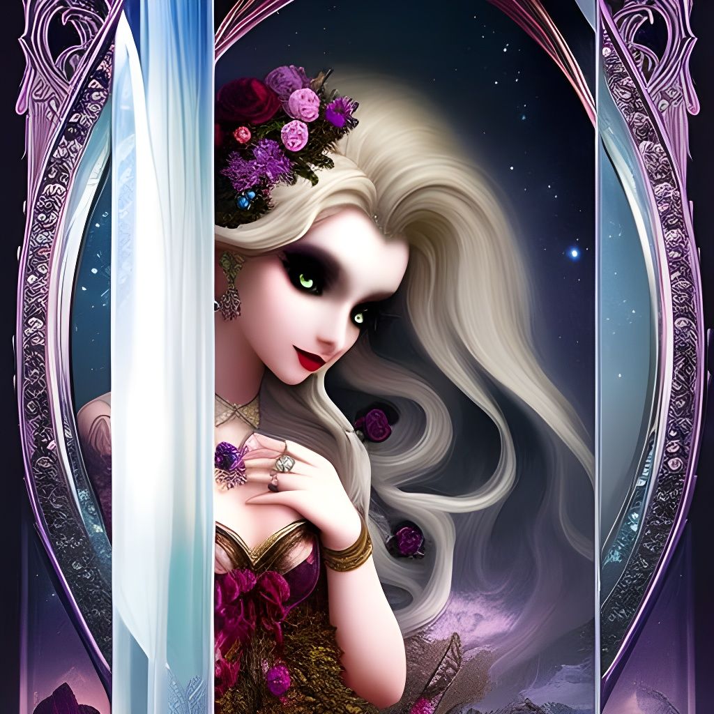 Gothic Fairy Hourglass: Detailed Digital Art