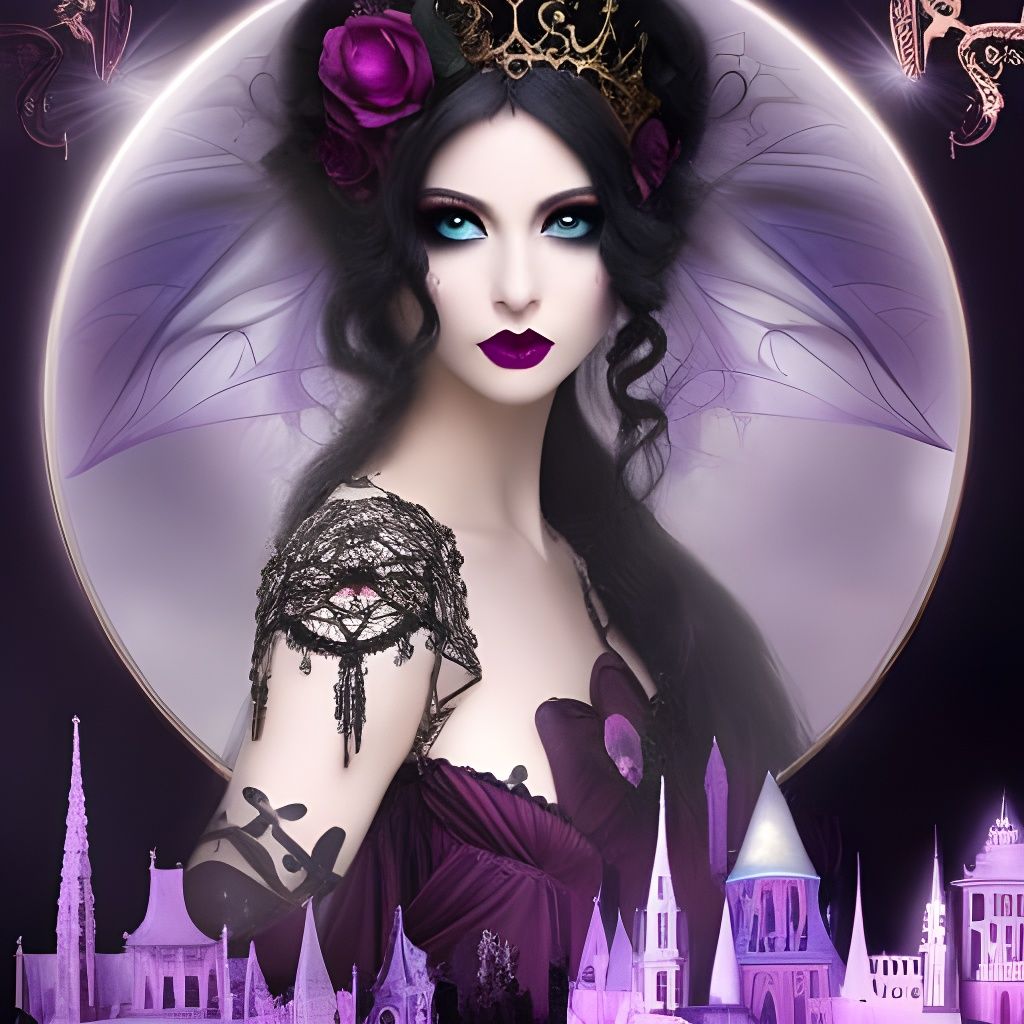 Gothic Fairy Trapped: Detailed Digital Matte Painting