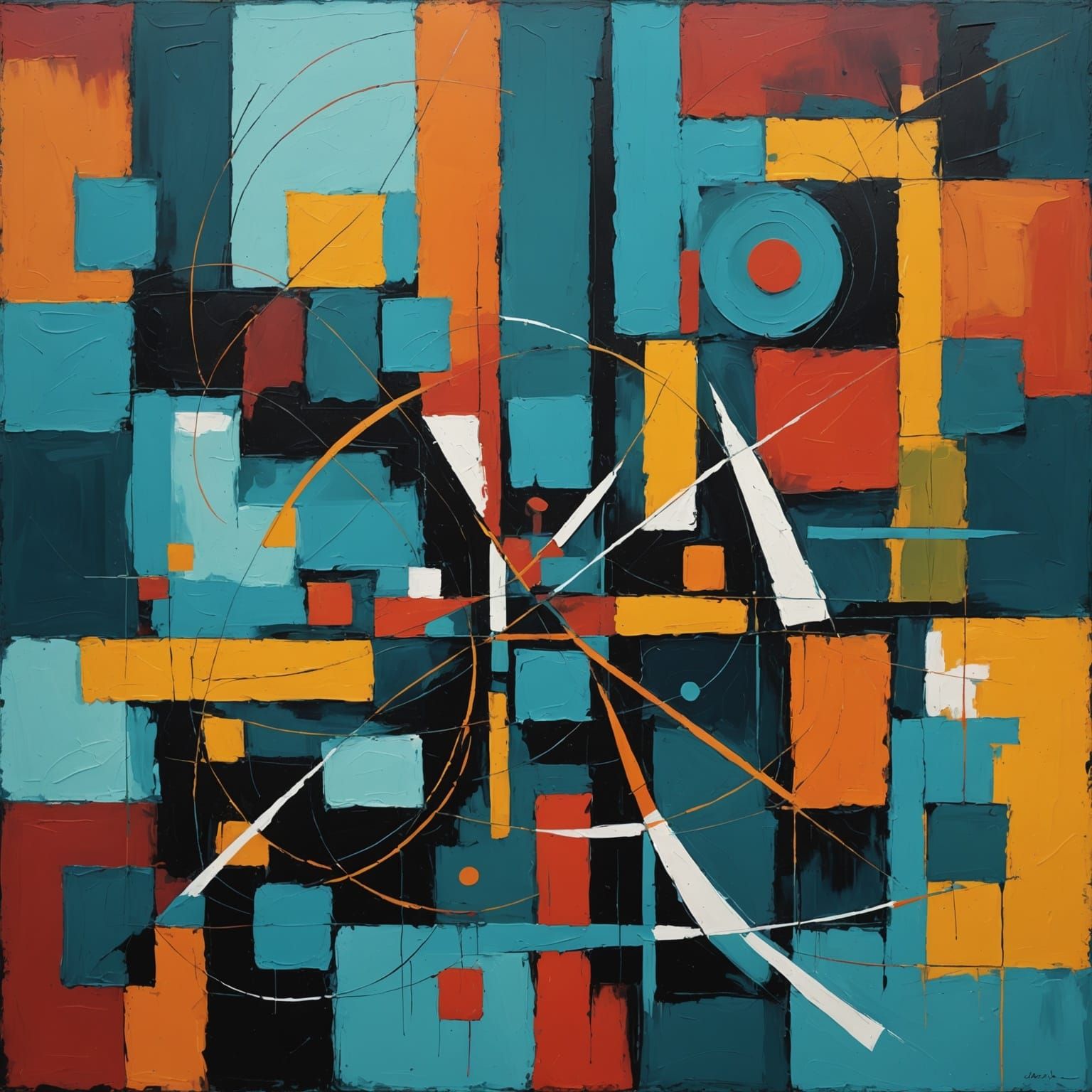 Vibrant Abstract Art in Complementary Colors