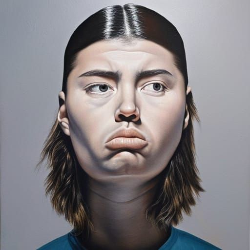 Surreal Hyper-Realism Face of Discontent